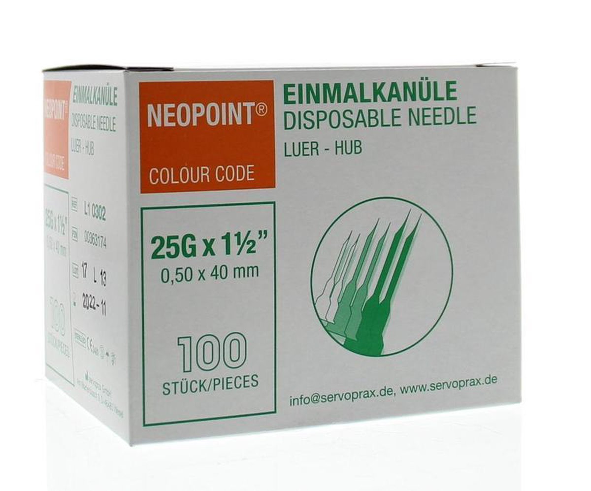 Neopoint Injectienaald steriel 0.5 x 40 100st