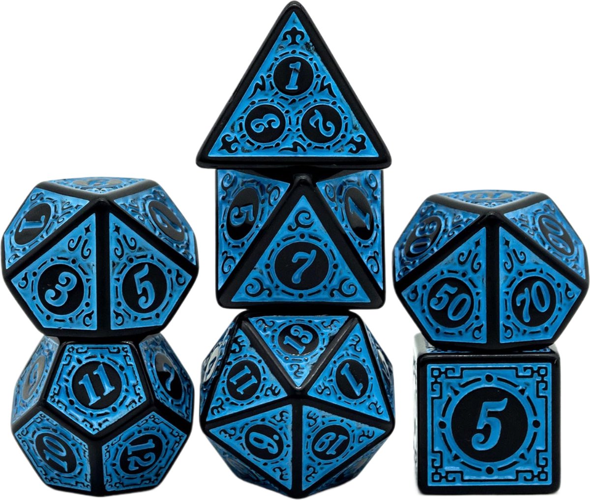 Nereb – Dobbelstenen Set 7-delig – D20 D12 D10 D8 D6 D4 – Voor RPG & Tafelspellen
