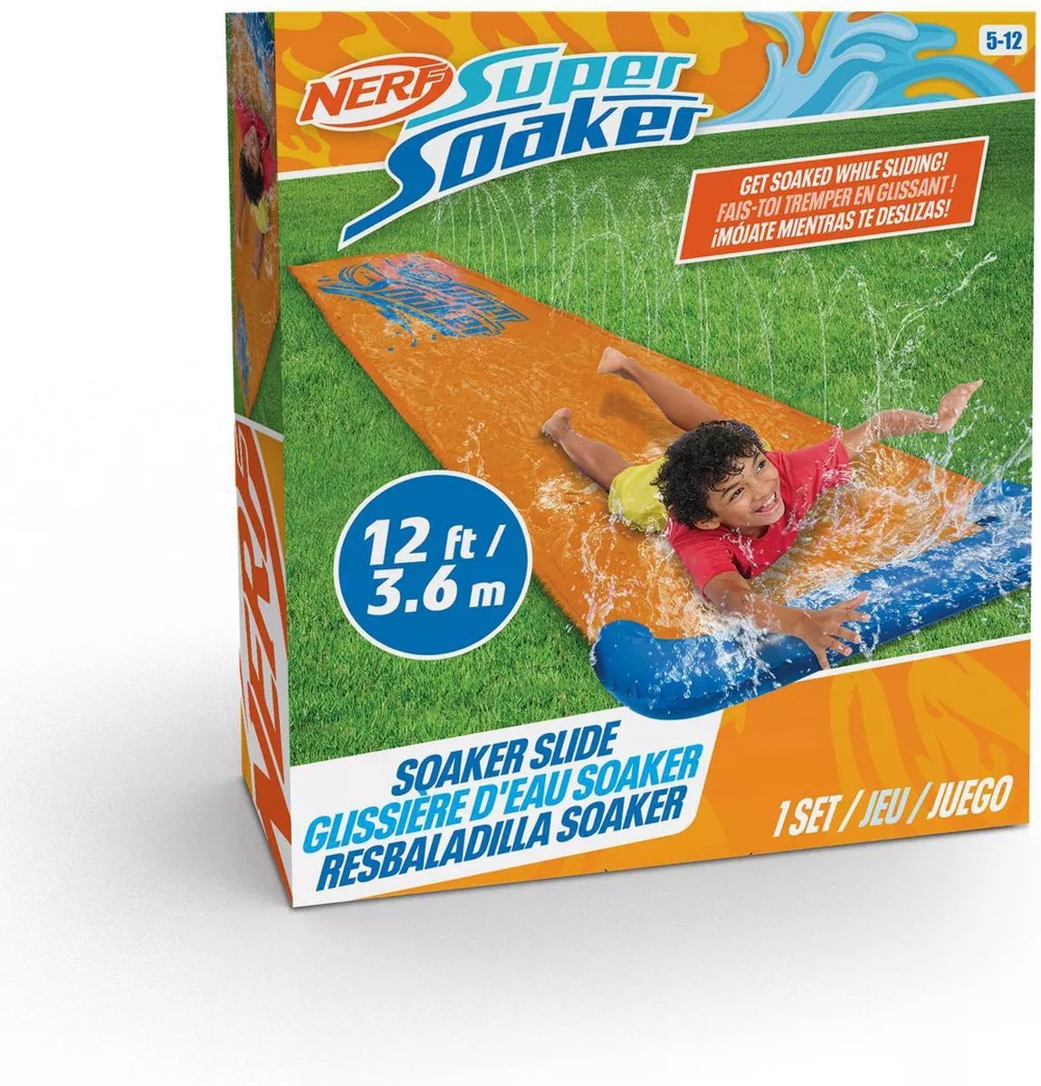 Speed Blast Waterglijbaan - Oranje / Blauw - Waterglijmat - 488 cm