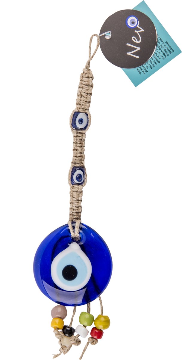 Cozi Studio   Evil Eye Mini Colorful Wall Decor - Boze Oog Muurdecoratie Woonkamer - Nazar Boncugu - Geluk Bescherming - Handcrafted Glass Turkish Eye Lucky Charm