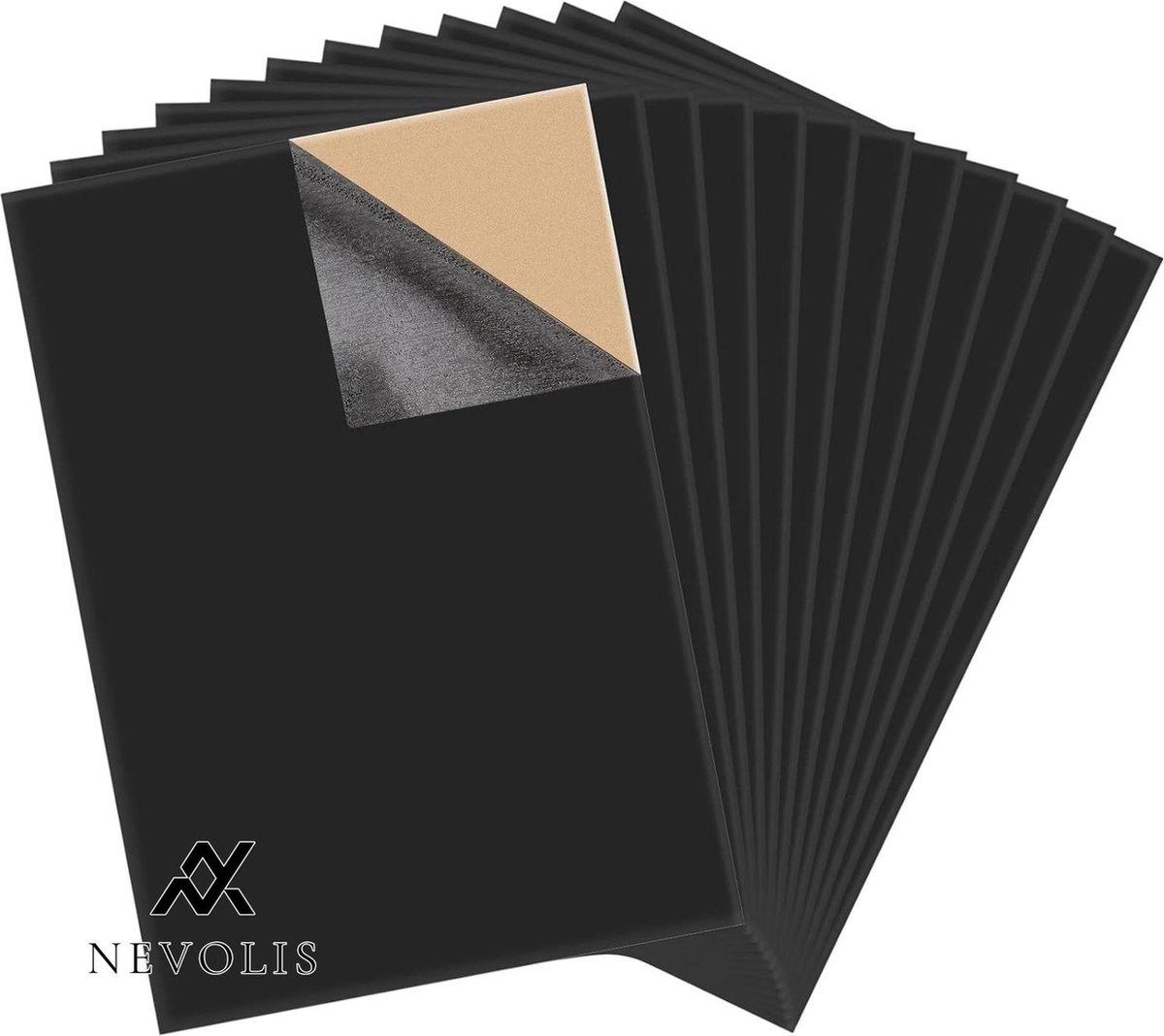 Nevolis 12 Pack Self Adhesive Black Felt Film Soft Velvet with Back Stickers for Jewelry Holder Drawers Decoration Home Crafts Creation .