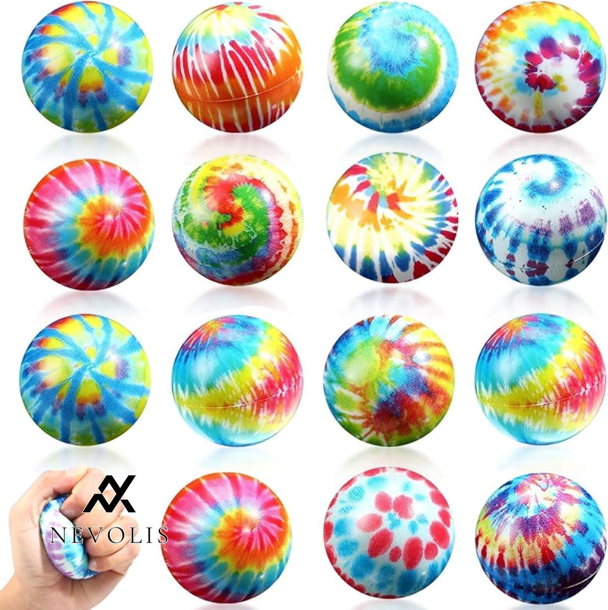 Nevolis 15 Mini Sports Balls 5 cm Anti-Stress Foam Relief for Children and Men .