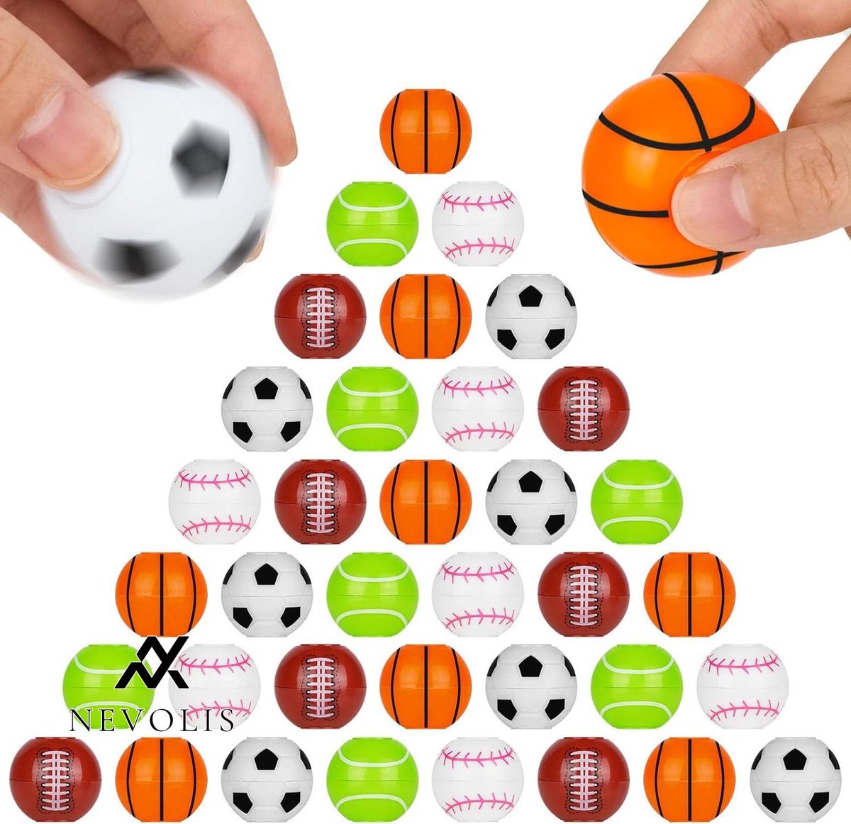 Nevolis 36pcs Balls Fingertips Toys 3.5cm Balls Spinner Toy Fidget Spinner Ball for Party Occasions Classroom Prices Sensory Spider Toys for Kids Adults - Party Favors,- Classroom Toys. .