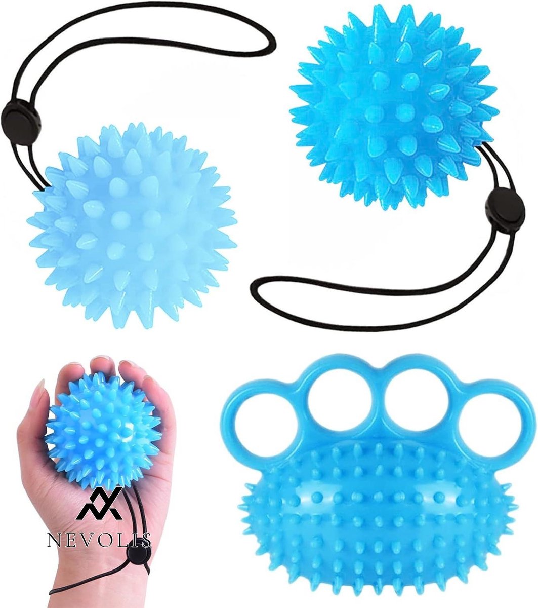 Nevolis Hand Trainer Finger Strengthener Stress Ball - Adult Grip Training - Massage Hand Strengthening Exercise - Relieves Stress .
