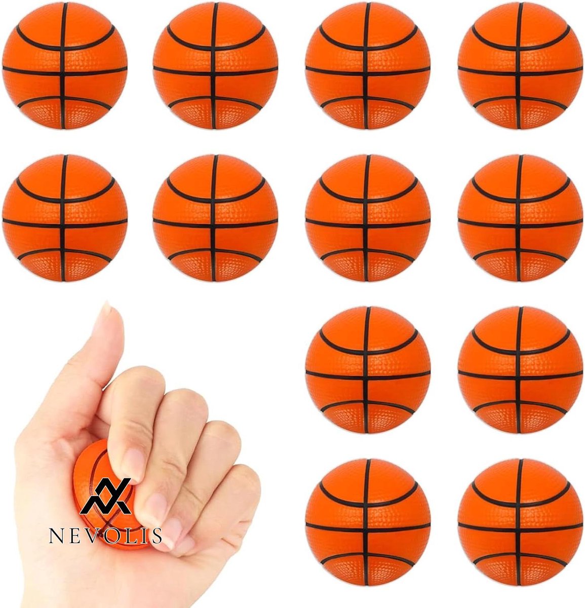 Nevolis Pack of 12 Stress Balls Mini Exercise Balls Foam Softballs Basketball Anxiety Relief .