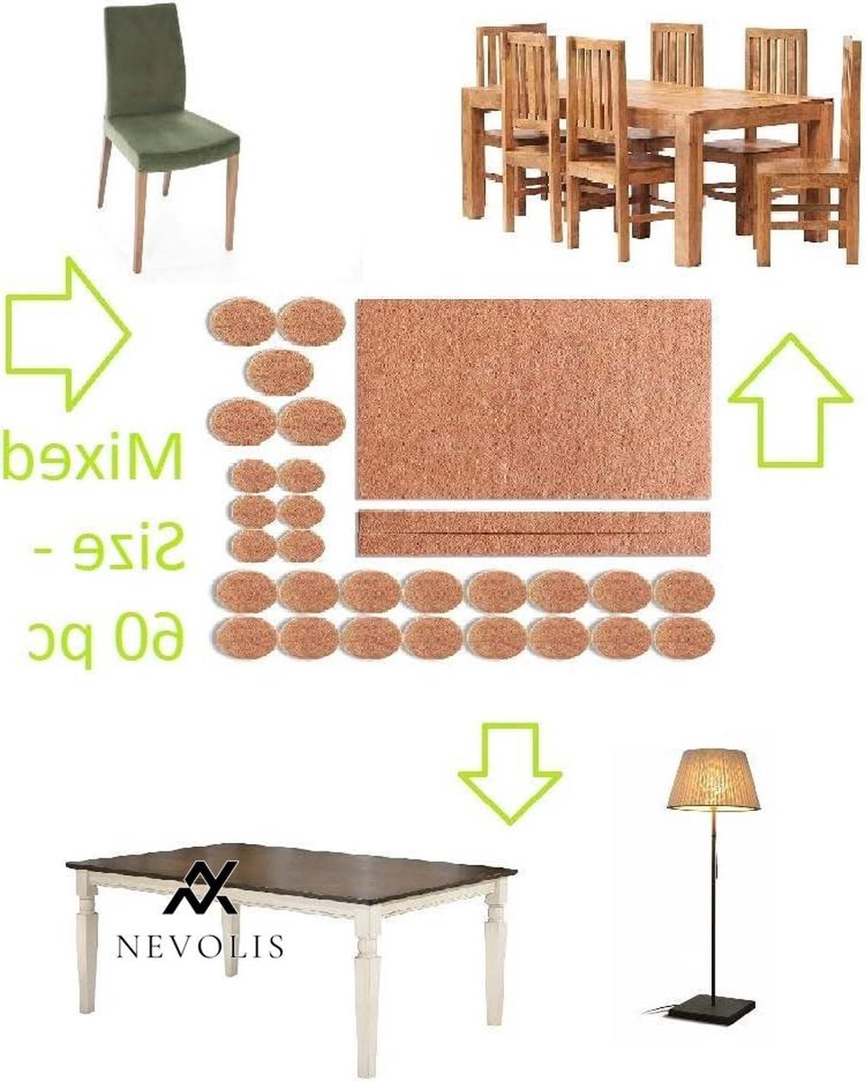 Nevolis Premium Furniture Felt Pads - Floor Protector Pads Scratch Protection Chair Sofa Table Bench Glass Wood Tabletop .