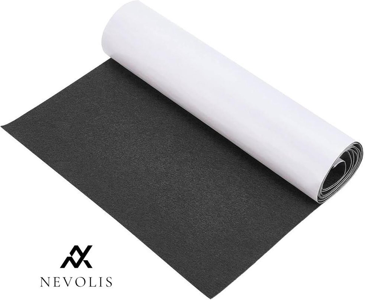 Nevolis Self-Adhesive Felt Mat 40 x 220 cm - Box Coaster Drawer Mat Photo Frame Chair Legs - 1 mm Thick Black .