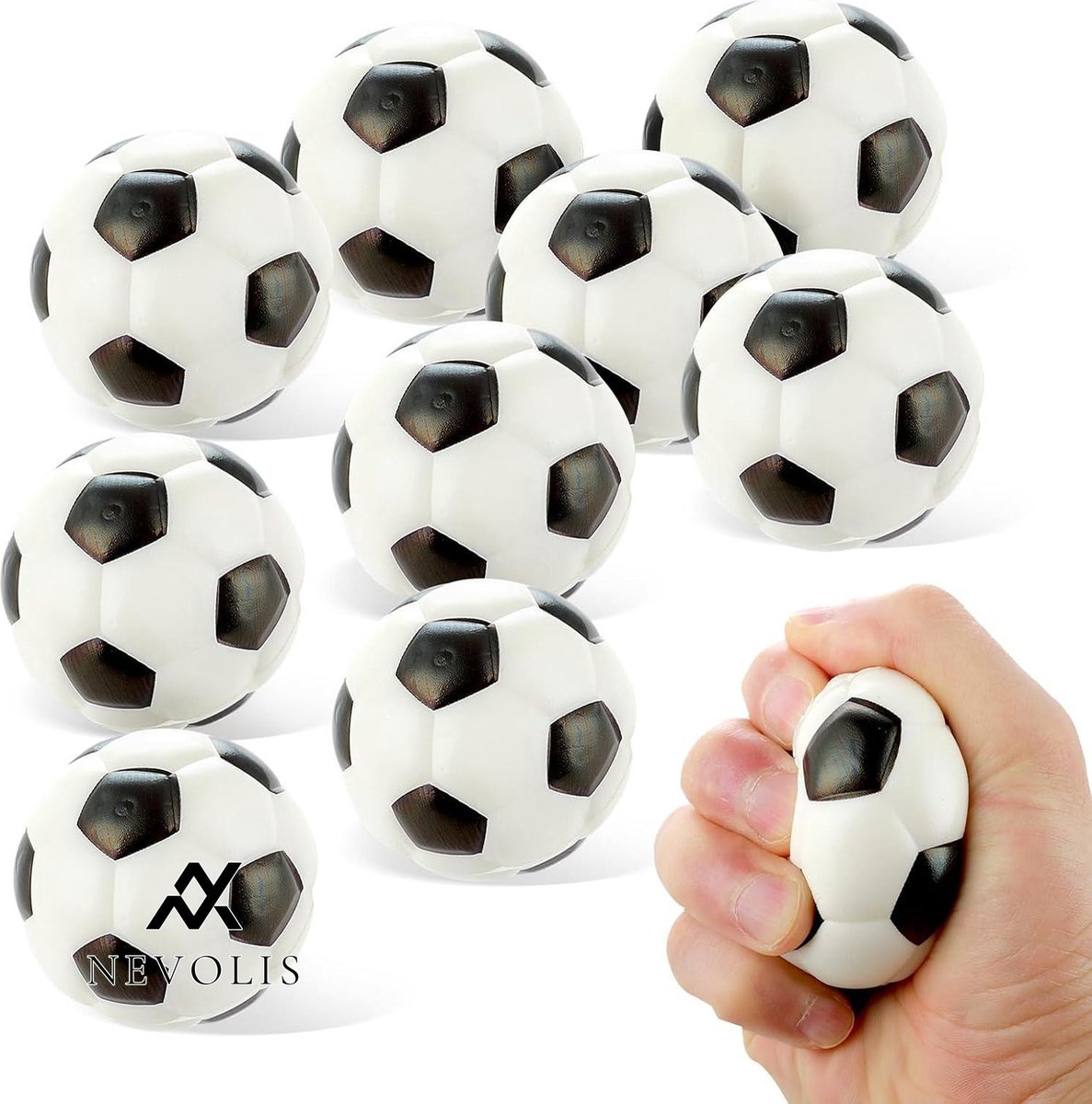 Nevolis Stress Balls 6 cm Mini Stress Balls 9 Pcs Decompression Sponge Soccer Squeeze Ball Anti-Stress Ball Sponge Kinkball Table Football Sponge Ball for Children and Adults .