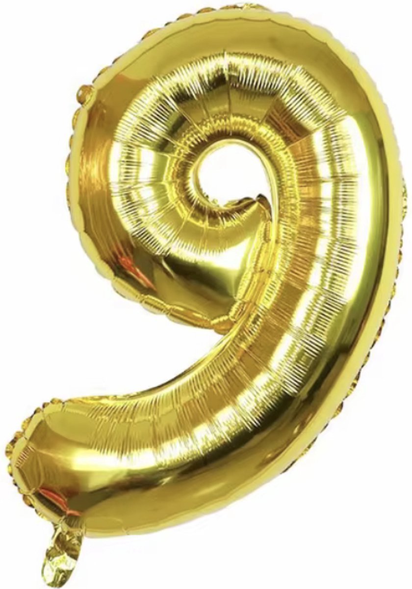 New Age Devi - 9 Goud Cijferballon - 16inch 40cm