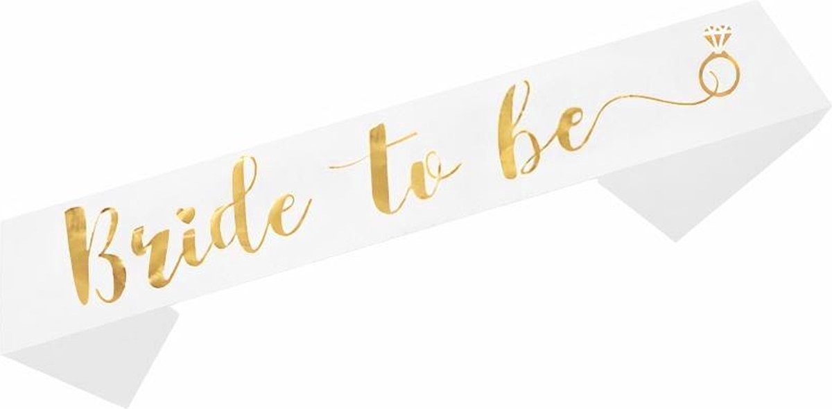 New Age Devi - Bruiloftsversiering Sjerp - Bride to be - Vrijgezellenfeest - Wit met Gouden letters