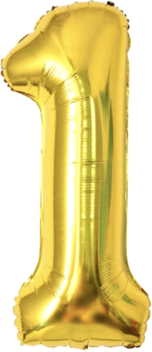 New Age Devi - Cijferballon - Folieballon - 70cm - Goud - Cijfer 1
