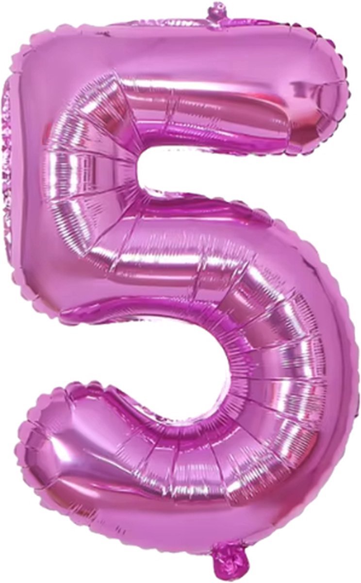 New Age Devi - Feestelijk - Cijferballon - Folieballon - 70cm - Roze - Nummer 5