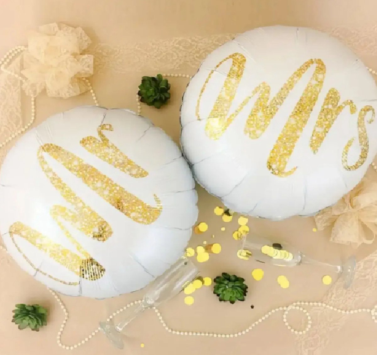 New Age Devi - Folieballon voor huwelijk - Mr Mrs - Trouwballon - Trouwen - Ballon voor huwelijk - Ballonnen - Folieballonnen - 1 paar