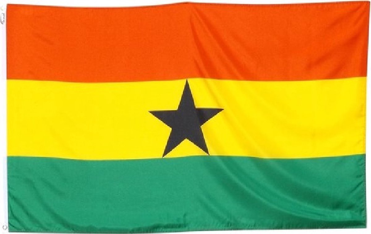 New Age Devi - Ghana Vlag - 90/150cm - Ghanese - Afrikaanse vlag - One size