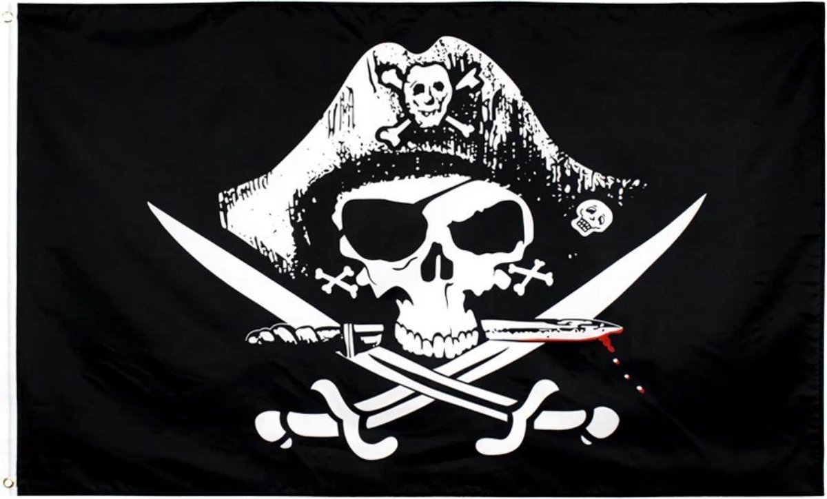 New Age Devi - Jolly Roger - Piraten vlag - Pirate flag - 90 x 150 cm - Skull & Bones