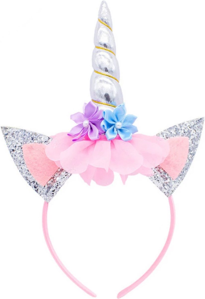   - Schattige Eenhoorn Diadeem - Leuke Hoofdband - Kroontje - Bloemetjes
