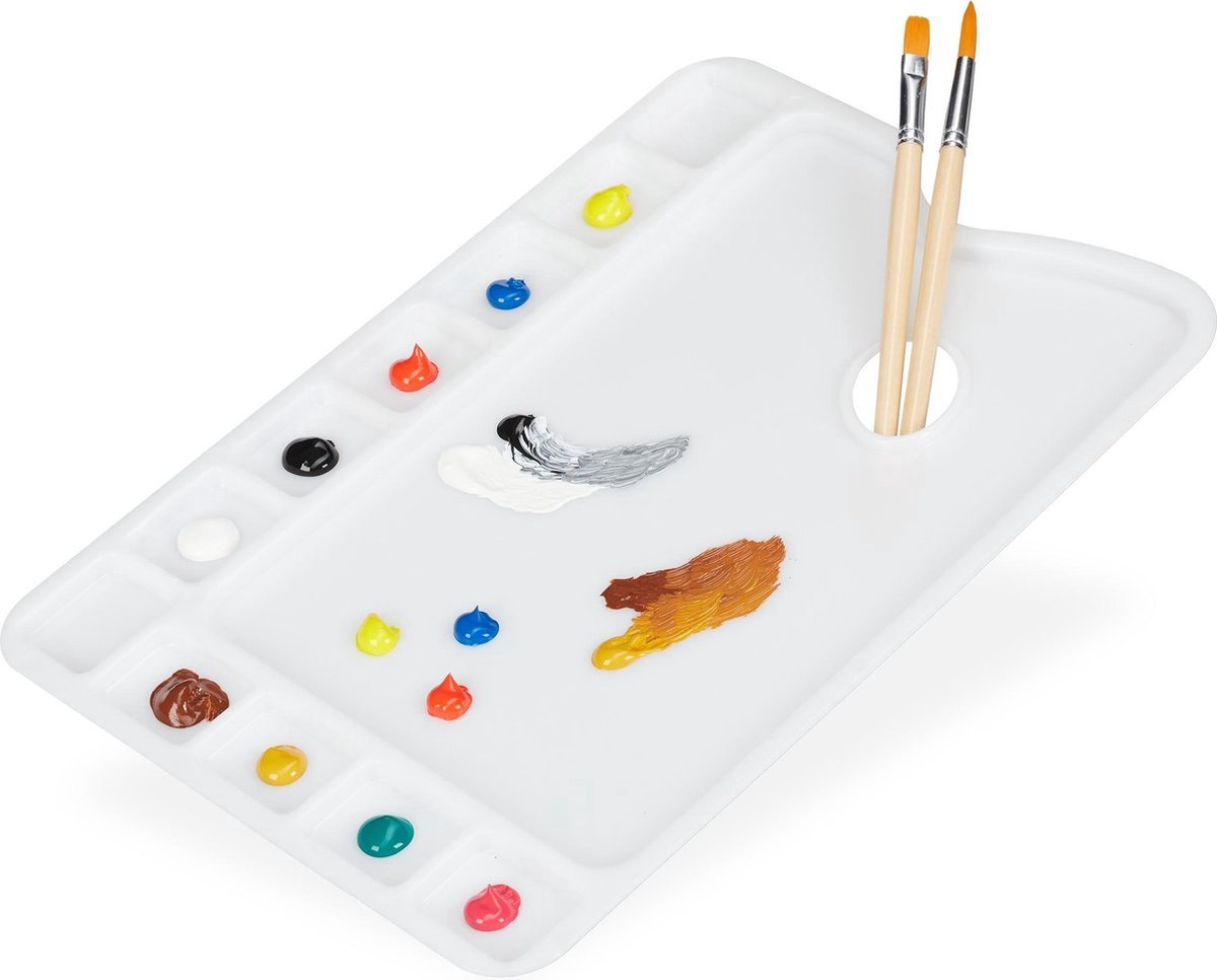 New Age Devi - Schilderspalet - plastic - verfpalet - mengpalet - groot - 11 vakjes