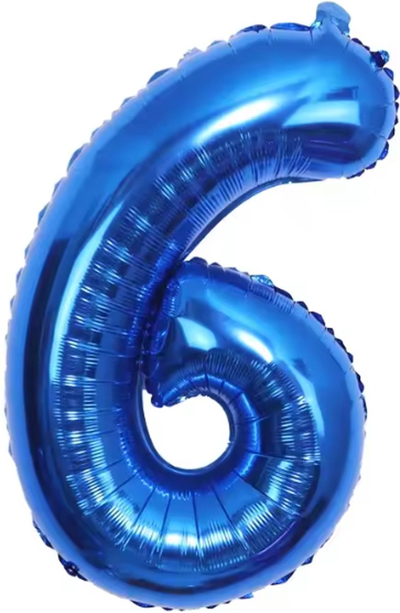 New Age Devi - Vier de 6e verjaardag in stijl - Blauwe cijfer ballon - 70CM - Folieballon - Party must-have - 6 jaar - Blauw - Ballon - Verjaardag