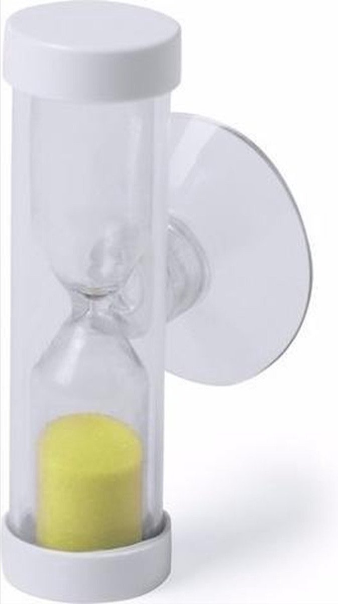   -   voor douche en badkamer - timer met zuignap - 2 minuten - geel
