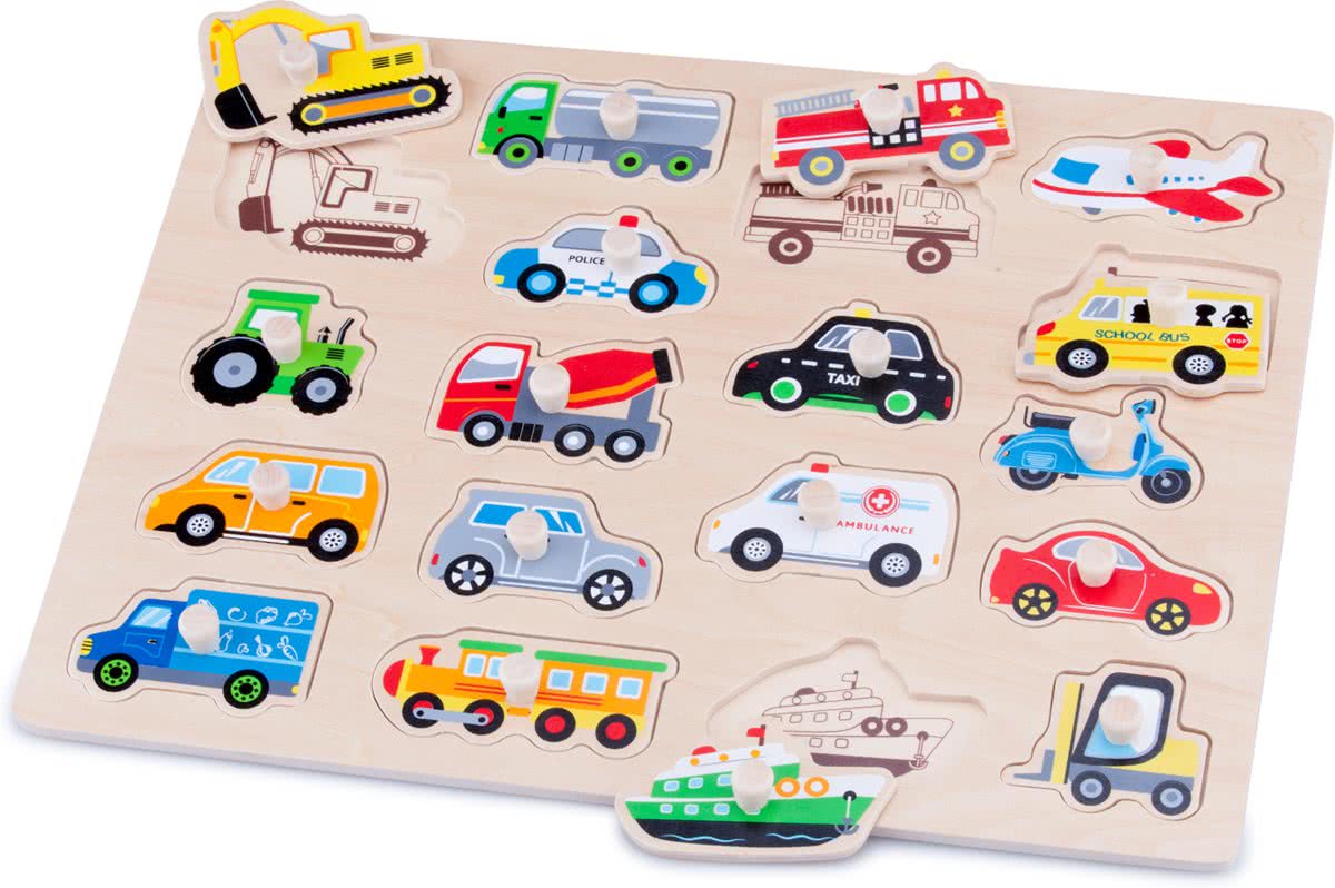 New Classic Toys - Knoppuzzel - Voertuigen