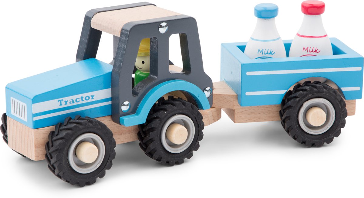 New Classic Toys - Tractor met Aanhanger - Melkbus