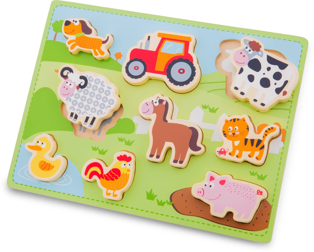 New Classic Toys - Vormenpuzzel - Chunky Boerderij Puzzel