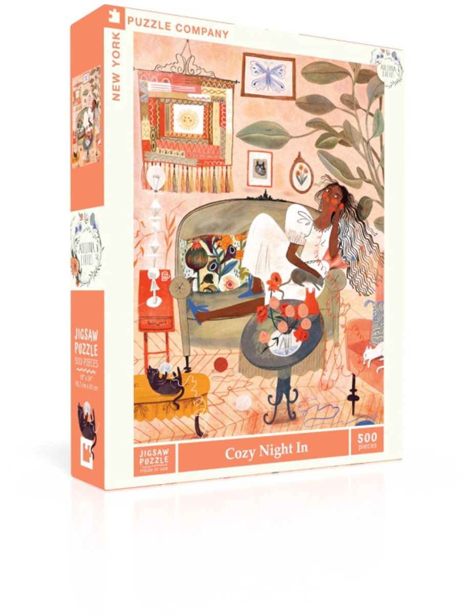 New York Puzzle Company Puzzel Cozy Night In - 500 stukjes