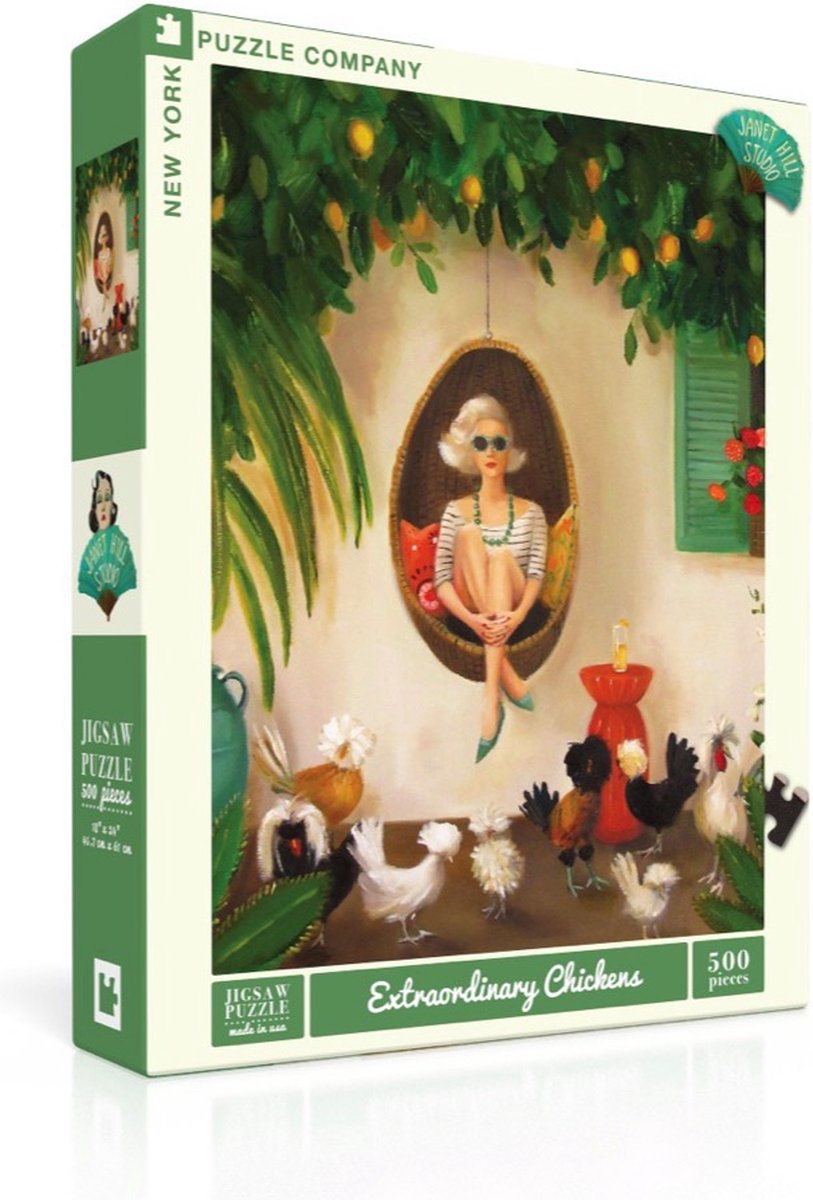 New York Puzzle Company Puzzel Extraordinary Chickens - 500 stukjes