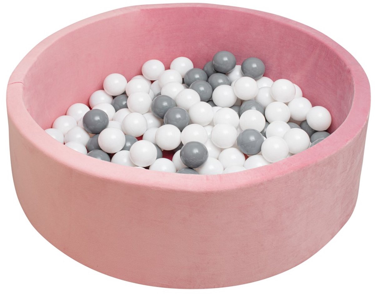 New Baby - Droge Ballenbak voor Kinderen - Roze - Inclusief Zachte Speelballen - Indoor Speelplek