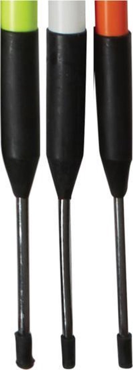 Trainingsveld Markeer Staven - 10 stuks met rubberen flexibele voet in draagats Geel