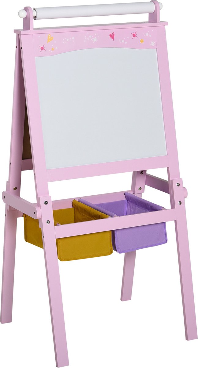  -Borden - Whiteboard - Schoolbord- 58,5L x 50,5W x 118H cm - Roze