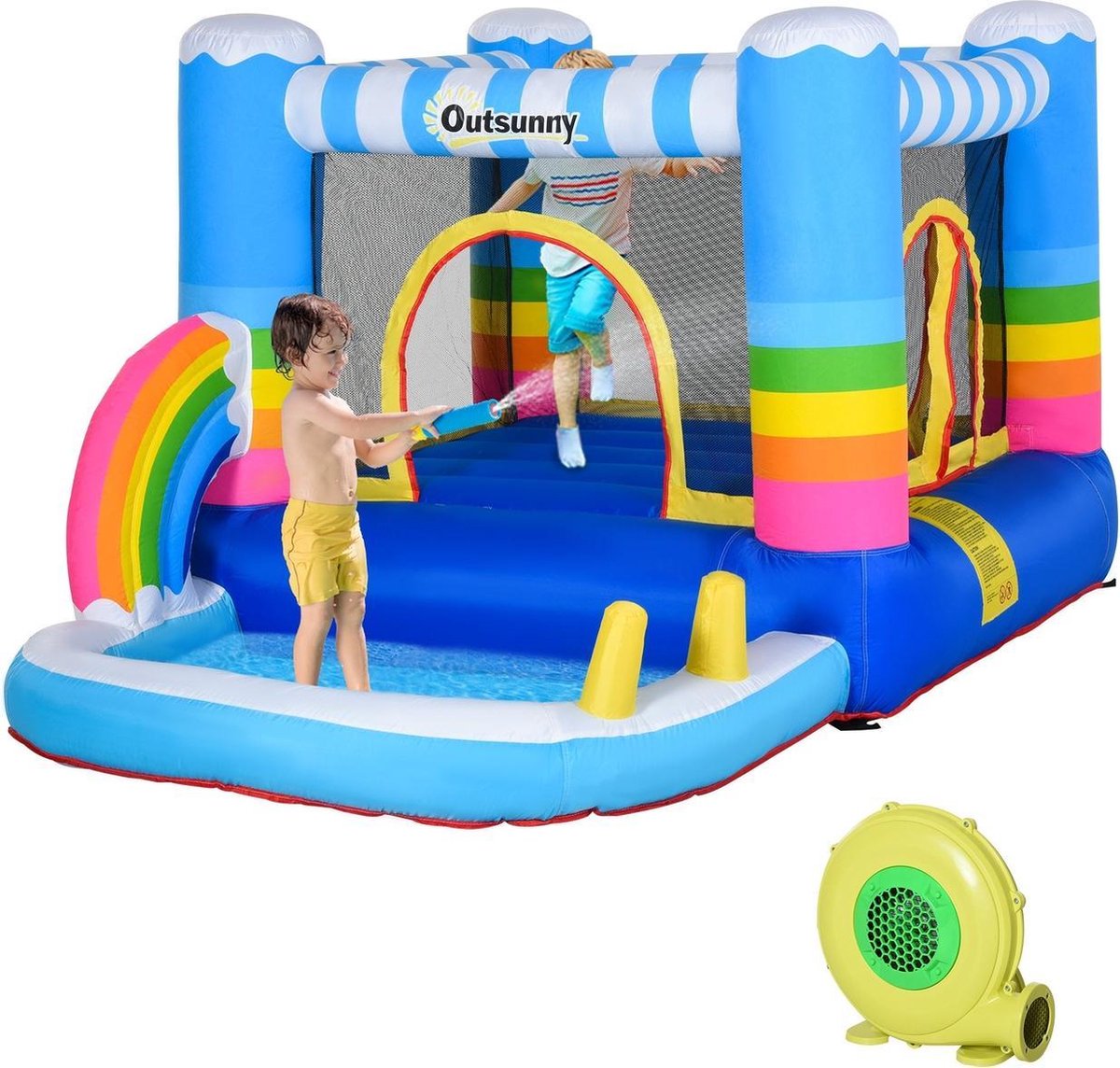 Zwembad - Springkasteel - Waterpark - Speelgoed - Glijbaan - 290L x 200W x 155H cm