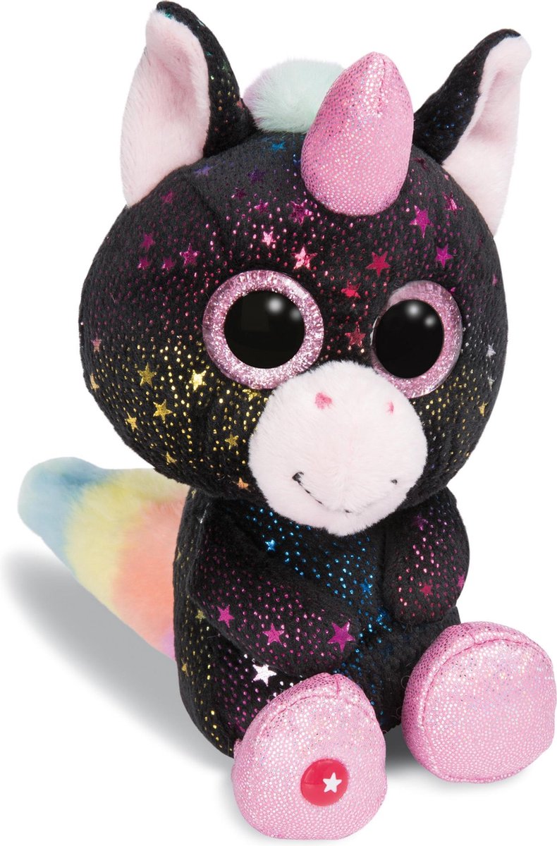 Nici Knuffel Glubschis Unicorn Junior 15 Cm Pluche Zwart