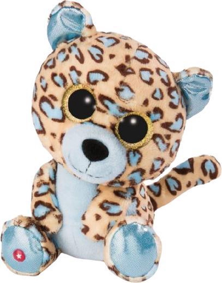 Nici Knuffelluipaard Glubschis Junior 25 Cm Pluche Bruin/blauw
