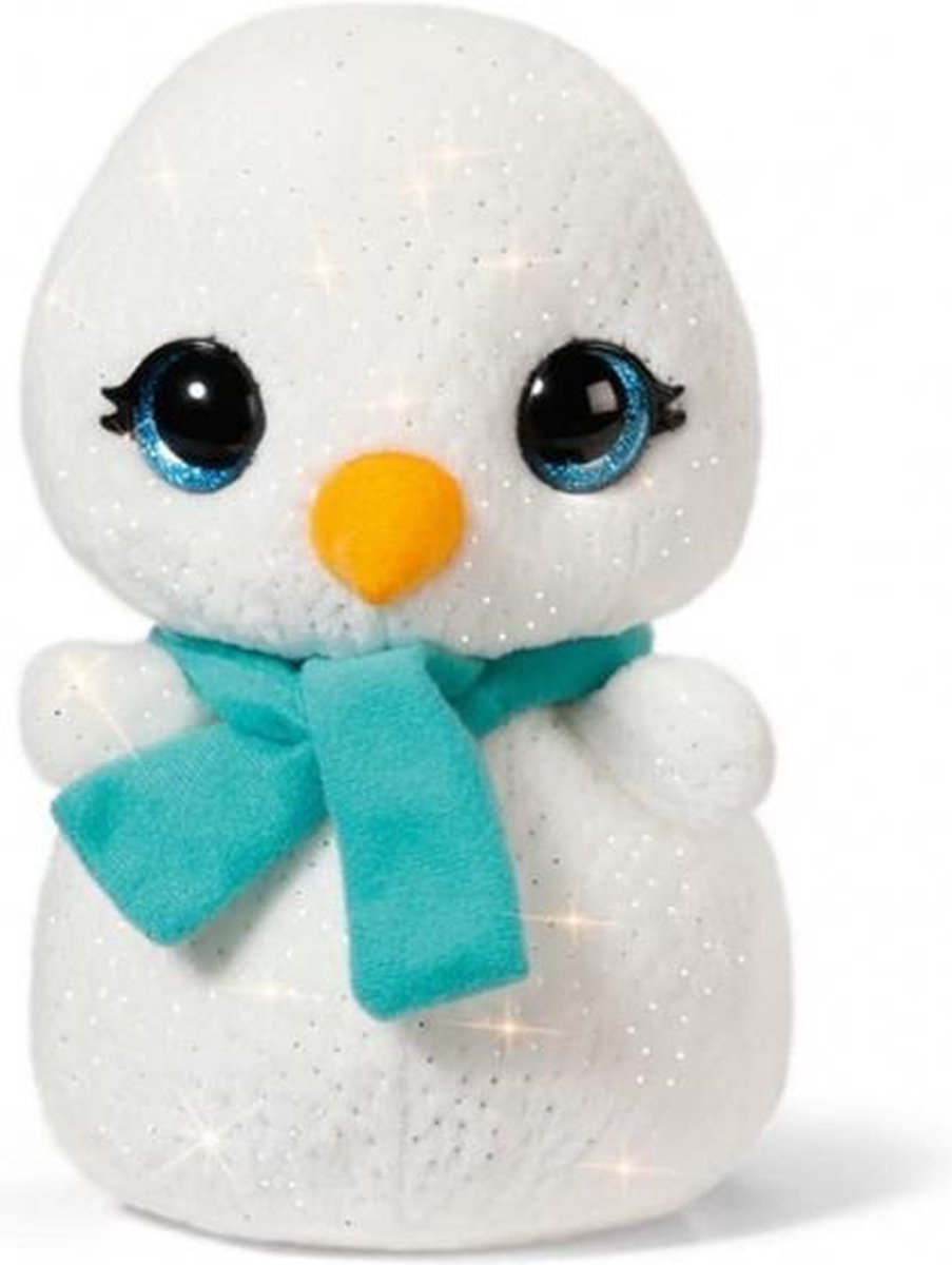 knuffel sneeuwpop junior 16 cm pluche wit