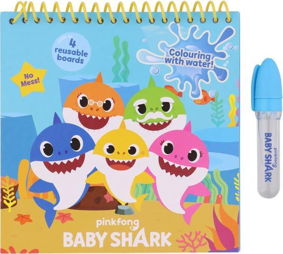Nickelodeon - Baby Shark - Waterkleurboek - Inclusief pen - 3+