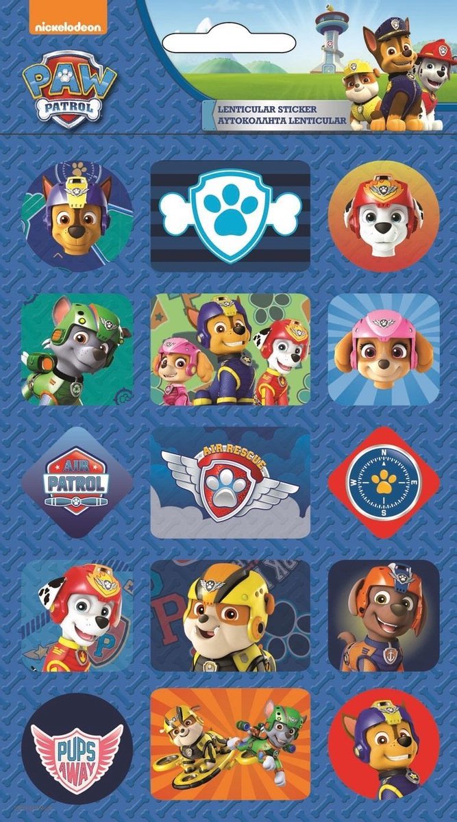 Nickelodeon Stickers Paw Patrol Junior Vinyl Blauw 30 Stuks