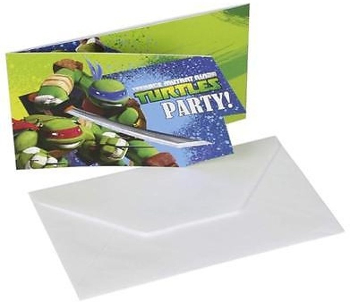 Nickelodeon Uitnodigingen Met Envelop Ninja Turtles 8 Stuks 14 Cm