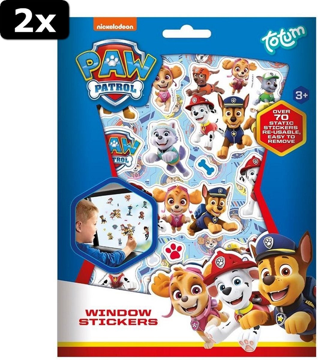 2x Paw Patrol Raamstickers
