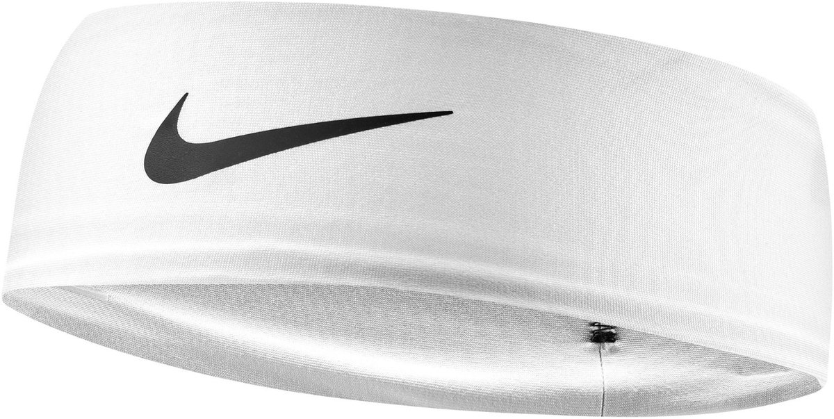 Nike hoofdband Dri-Fit Fury Classic wit zwart sportaccessoire.