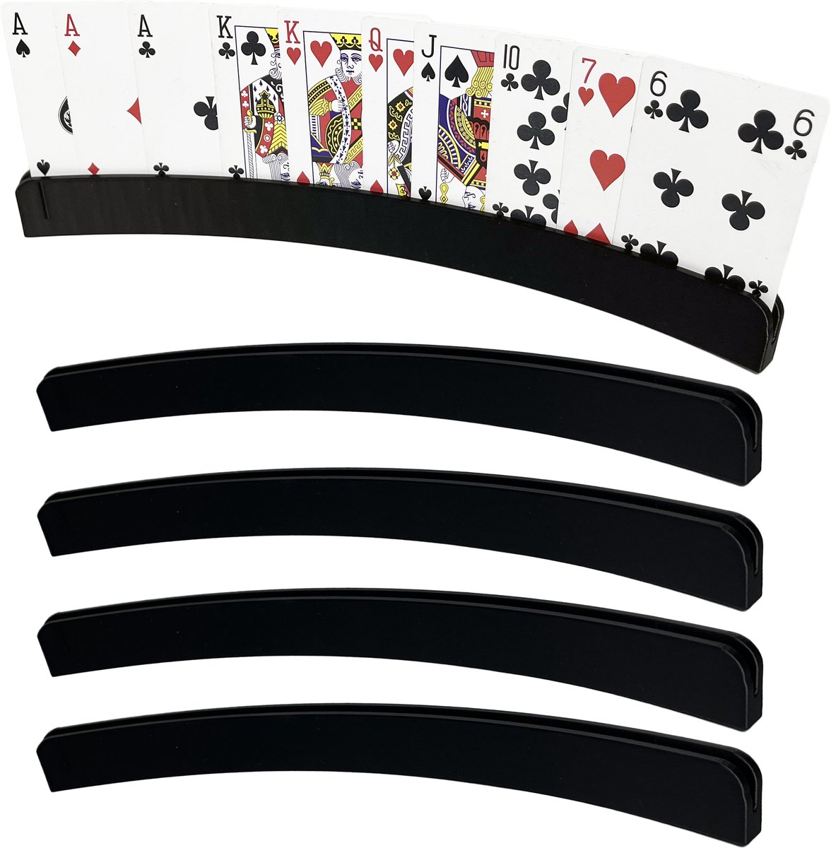 Speelkaarthouder - 4 Stuks - Zwart - Speelkaartenhouder - Kaarthouder - Kaartenhouder - Kaart Houder