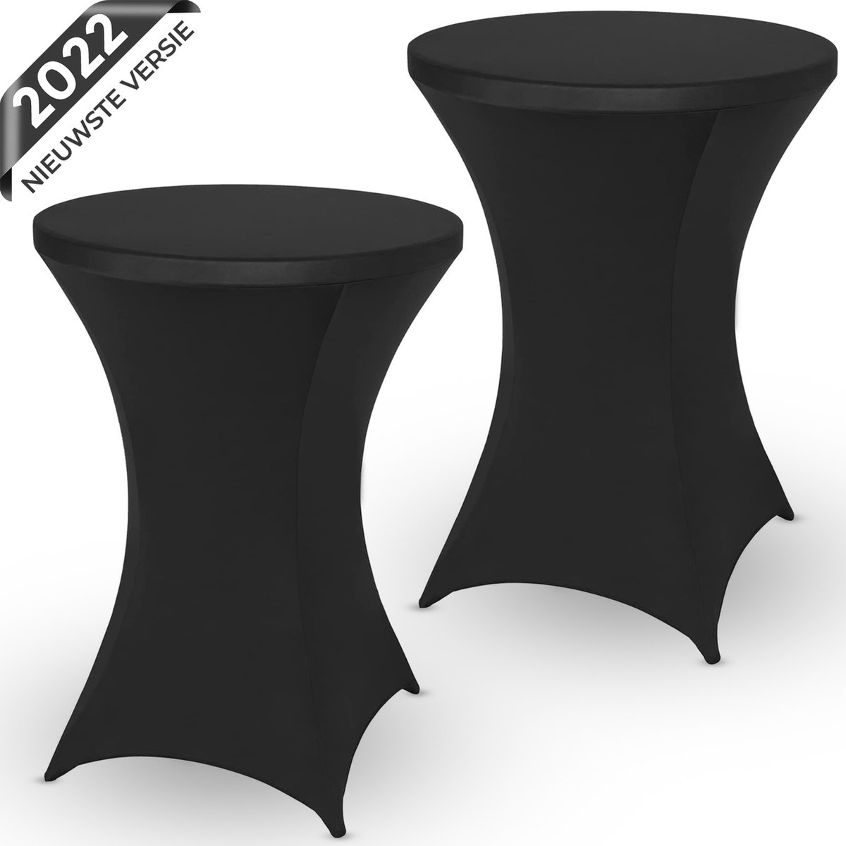   Statafelrok Zwart Extra Dik -   - Statafelhoes Set Van 2 - Stretch Rok 80 - 110cm - Universeel Gebruik