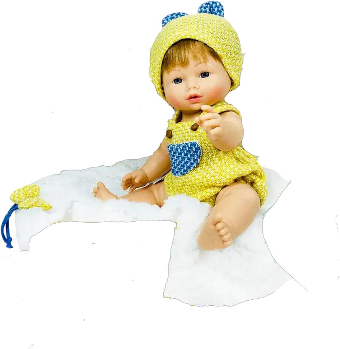 Nines d Onil Babypop Blank Jongetje met Lichtbruin Haar 37 cm