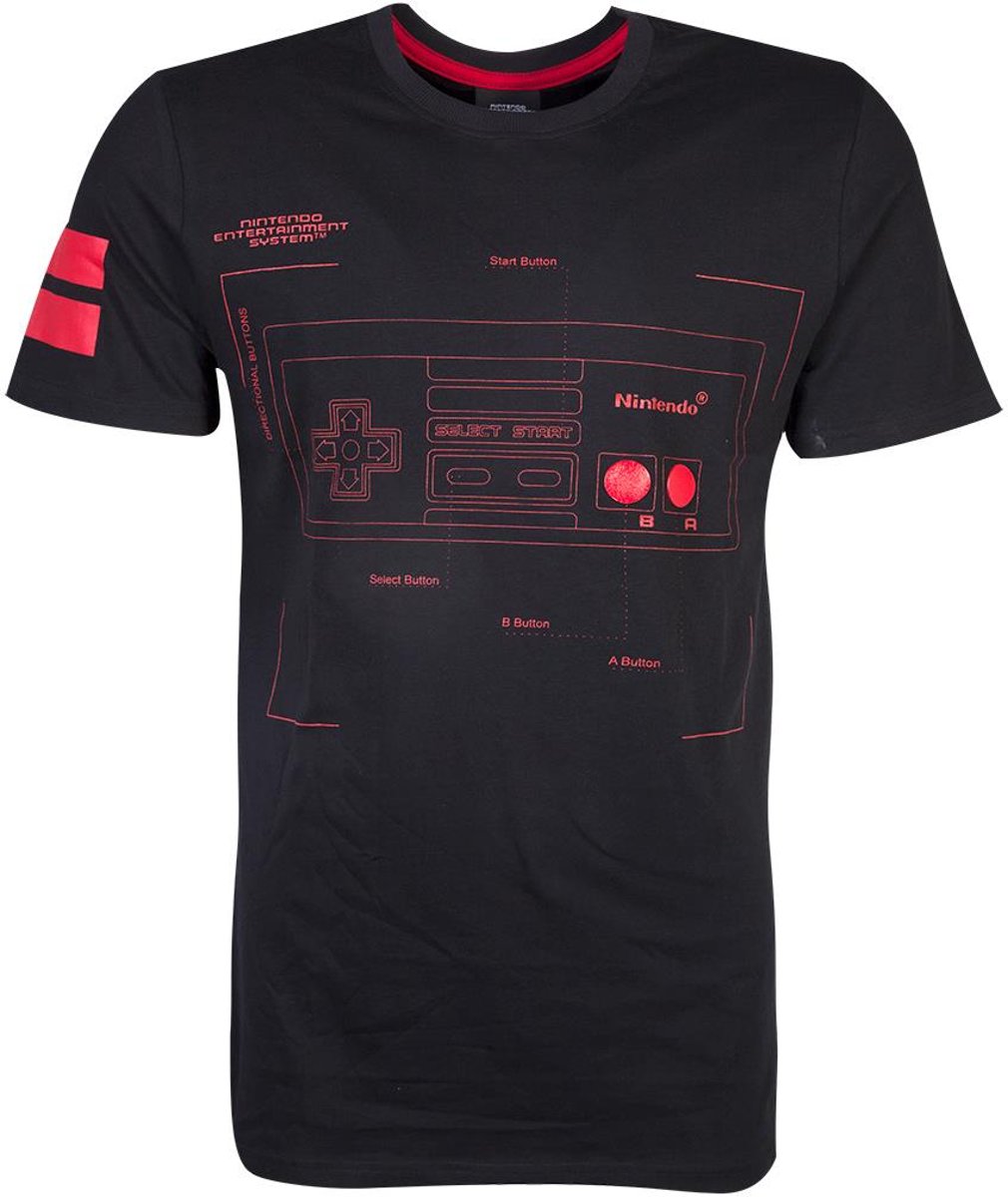 Nintendo Nintendo Heren Tshirt -S- Controller Zwart