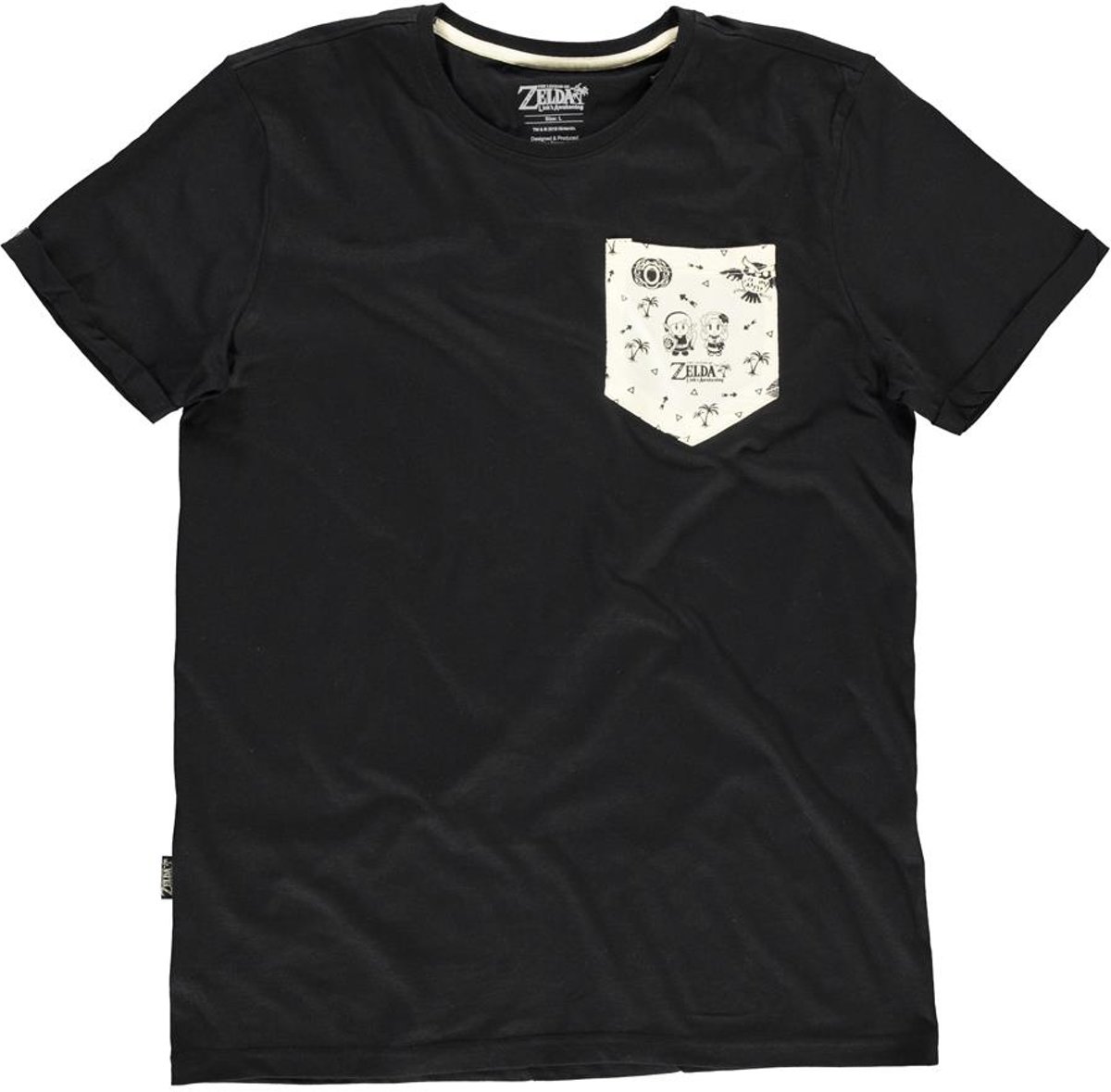 Nintendo Zelda Heren Tshirt -2XL- Links Awakening Pocket Zwart