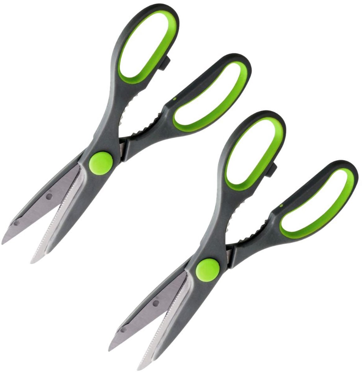 Nirosta Set van 2 keukenscharen en flesopener