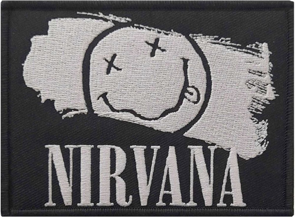 Nirvana Patch Smiley Paint Zwart