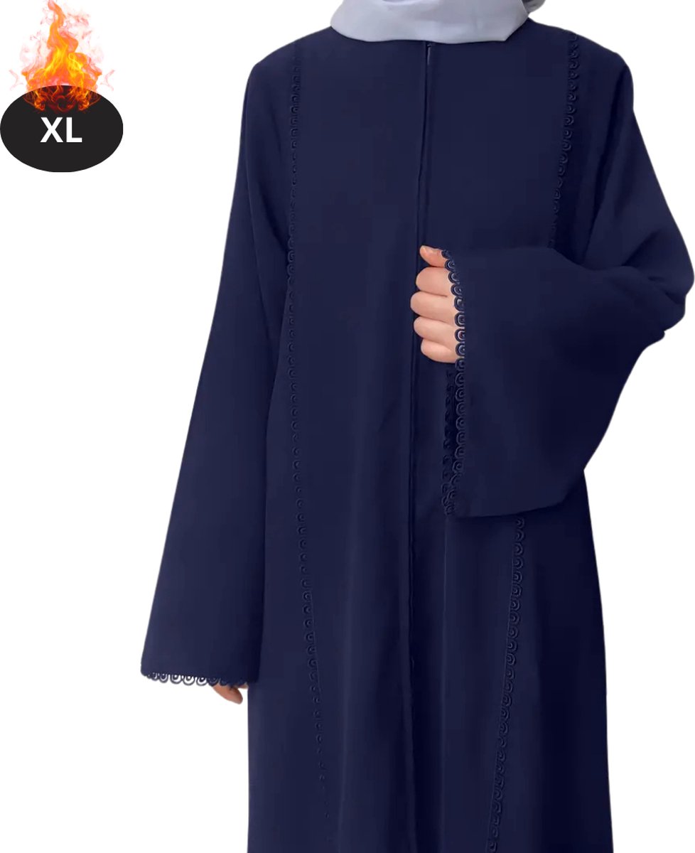 Nivard Islamitische Kleding - Djellaba Dames - Moslim Kleding - Arabisch Dames Kaftan - Alhamdulillah - Marineblauw XL