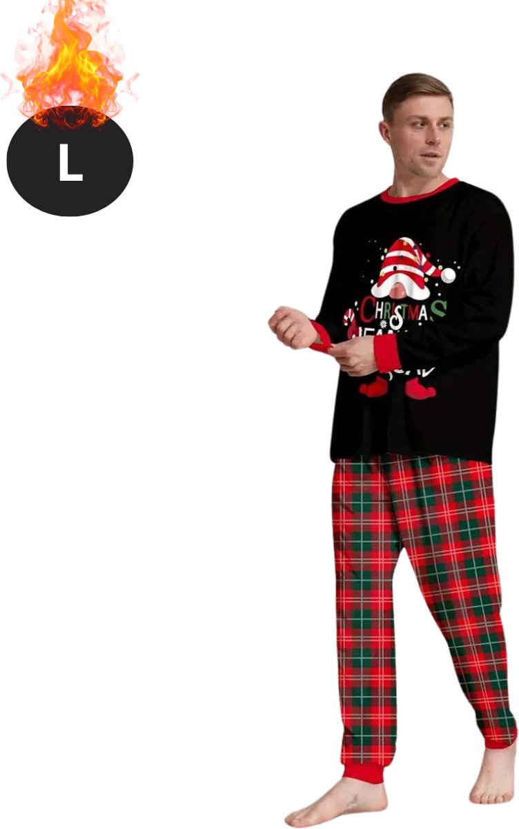 Nivard Kerst Pyjama - Heren - Kerstpyjama - Mannen - Slaapkleding Volwassenen - Set - Broek - Shirt - Christmas - Maat L