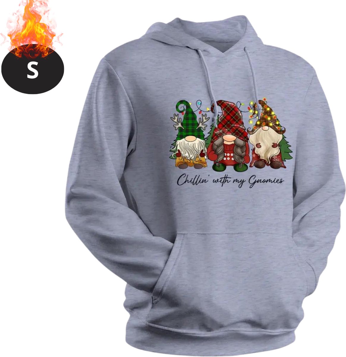 Nivard Kersttrui - Heren - Foute Kersttrui - Christmas Sweater - Kerst Sweater - Christmas Jumper - Hoodie - Grijs - S
